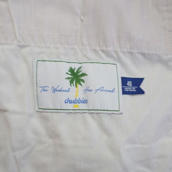 Chubbies Pink Chino Shorts 41/5.5 Mid Rise Zip + Drawstring Tagged 40 - Picture 4 of 6